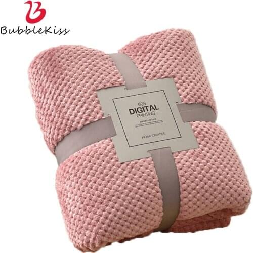 Bubble Kiss Blankets For Bed Solid Color Thicken Throw Blanket Flannel Air Conditioning Blanket Sofa Blanket Home Custom Blanket