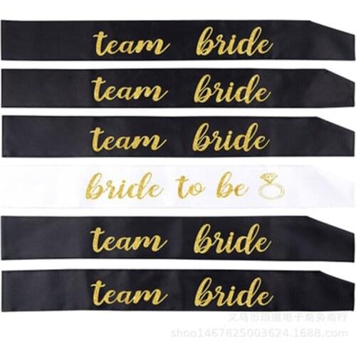 Singles Party Bridesmaids Sash Team Bride Wedding Decorations Bridal Shower Wedding Veil Team Bride To Be Satin Sash ASD001