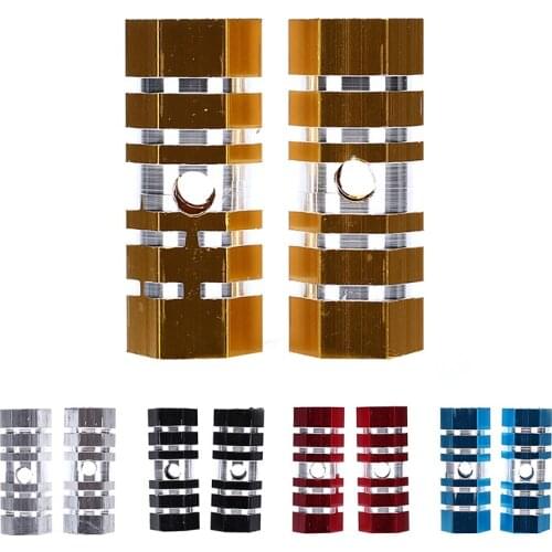 Bicycle Bike Pedals Axles Aluminum Alloy Stunt Foot Pegs Pedal for Bicycle Cycling Bike Parts 5 Colors 2pcs