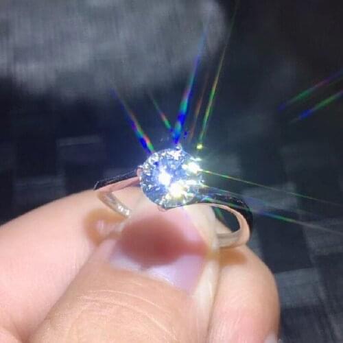 Supply 925 Sterling Silver White Gold Plated Inlaid Authentic American Mozambican Diamond Ring GRA Certificate