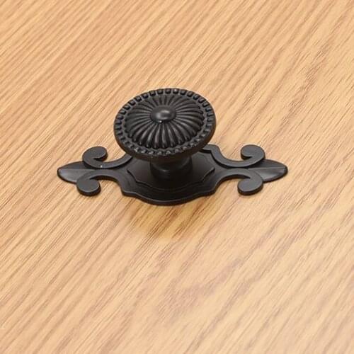 Simple Kitchen Cabinet handle black dresser pull knob black Zinc alloy cupboard drawer wardrobe Furniture Handles pull knob