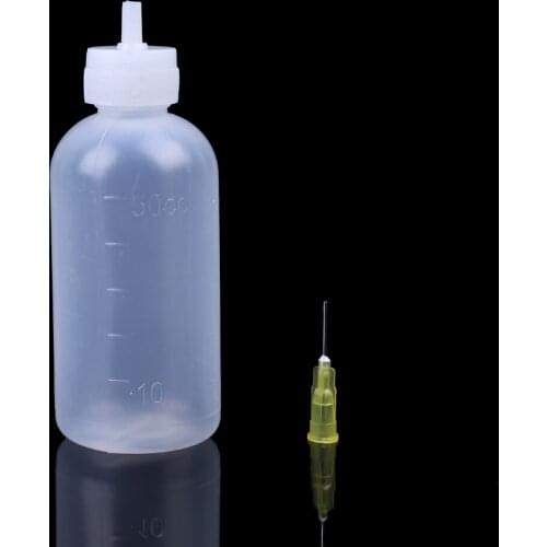 3pc 50ml Clear Liquid Bottle For Rosin Solder Flux Paste With 1 Needle New