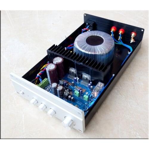 Size(mm):W190 H70 L310 AT100 AC220V 100W+100W TDA7293 Power Amplifier With Bass Midrange Treble Adjustment