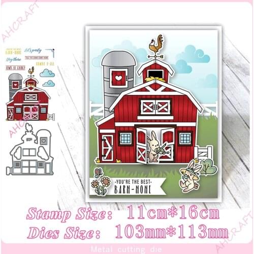 Farm house Stamp and Metal Cutting Dies DIY Scrapbooking for Photo Album Decorative Embossing Silicone Clear Stamps 2020