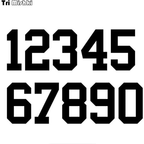 Tri Mishki HZX1183# racing number helmet decals car sticker funny Vinyl Decals Motorcycle Accessories Stickers