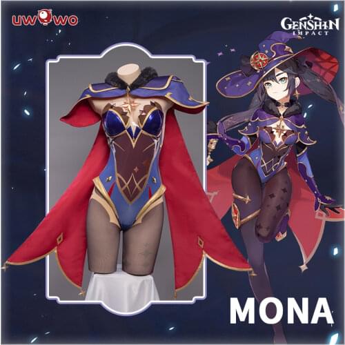 PRE-SALE UWOWO Game Genshin Impact Mona Megistus Astral Reflection Cosplay Costume Cute Enigmatic Astrologer Bodysuit