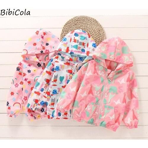 Spring And Autumn Girls' Clothes Jacket Personality Cartoon Pattern Cute Casual Zipper Jacket