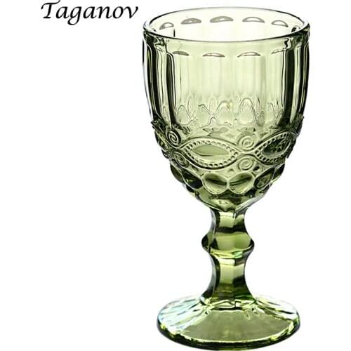 Wine Glasses Wedding Party Cup Transparent Decorations Anaglyph Vintage Gift Kitchen Dining Bar Drinkware Red 50JB020