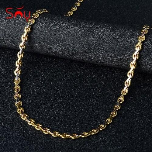 Sunny Jewelry 2021 Fashion Three Color Copper Necklace Chain For Women Man High Quality Classic For Daily Wear Gift Anniversary