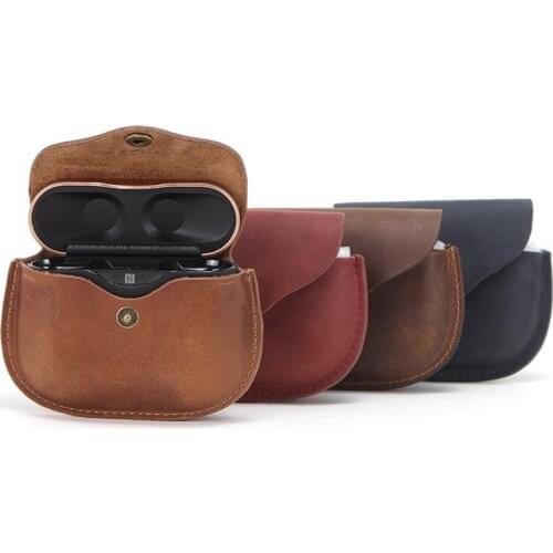 1* Leather Protective Earphone Case Storage Box for Sony WF-1000XM3 Headset Case Portable Leather Case Bluetooth Wireless Cover