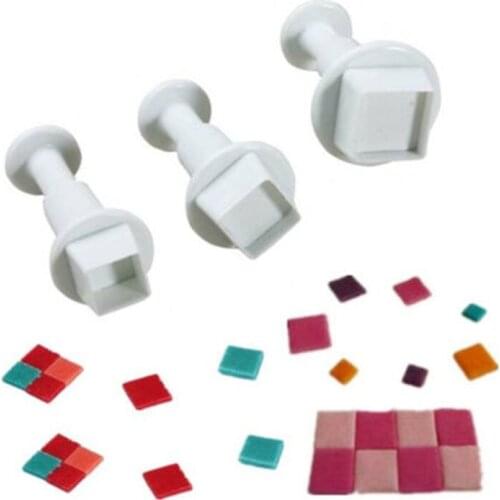 3PCS/lot Square Shape Mold Cutter Fondant Cake Decorating Tool Cookie Sugar Craft