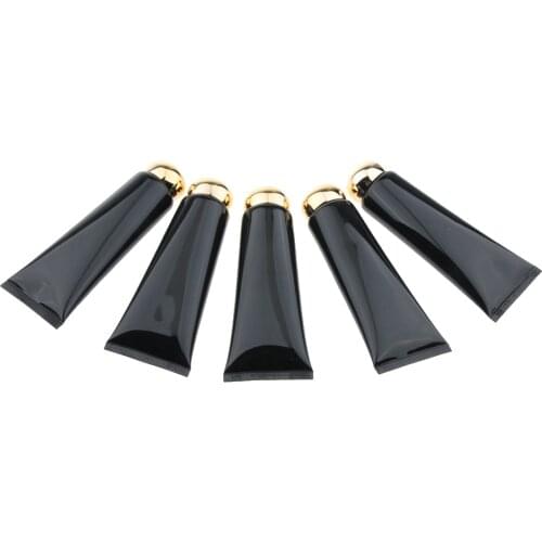 5pcs Refillable Empty Tube Cream Lotion Facial Cleanser Bottles Green Black