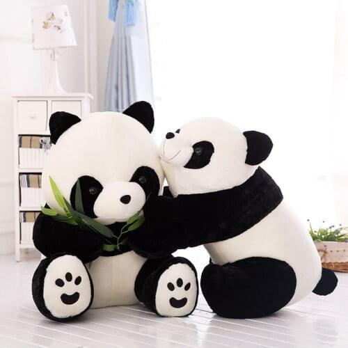 9-16cm Cute Panda Plush Toys With Bamboo Leaves Bear Pillow Soft Cartoon Animal Panda Stuffed Pendant Funny Doll Toy Kids Gifts