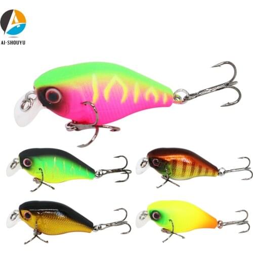 AI-SHOUYU New Popper Fishing Lures 38mm/4.1g Topwater Popper Minnow Hard Bait Bass Pesca Wobblers Crankbait Fishing Tackle