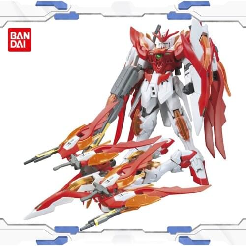 Bandai Anime Model Assembled Gundam HG 1/144 Wing Gundam Zero Honoo Action Figure Robot Decoration Toy Childrens Gift