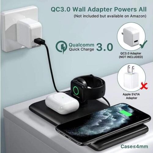 15W 3 In1 Wireless Charger Stand For IPhone 12 Samsung Fast Charging Station Wireless Charging Pad For AirpodsFor Iwatch 2021