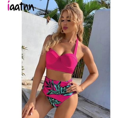 High Waist Bikini 2021 Women Swimsuit Push Up Female Swimwear High Leg Bikinis Set Summer Beach Swimming for Bathing Suit Woman