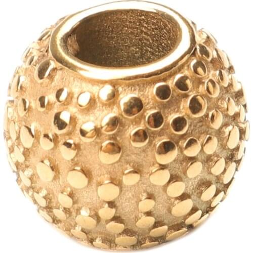 304 Stainless Steel Beads Barrel Gold Color About 11mm Dia., Hole: Approx 5mm, 1 Piece