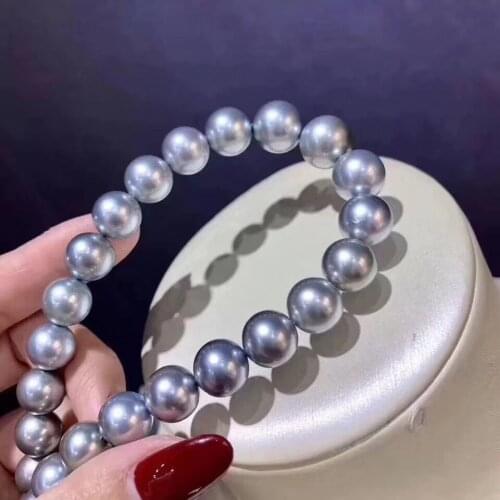 D317 Pearls Necklaces Fine Jewelry Natural 10-11mm Fresh Water Gray Pearls Necklaces for Women Fine Pearls Necklaces