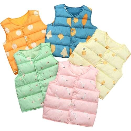 Kids Baby Vest for boy Autumn Warm Down Jacket 2021 New Cute Sleeveless Children Clothes Vest for girl Winter Waistcoat 2-6y