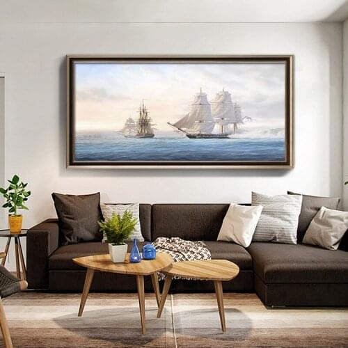 EECAMAIL 5D Diamond Painting Full Of Diamonds Embroidered Sail Boat Living Room Bedroom Cross Stitch European-Style Home Decora