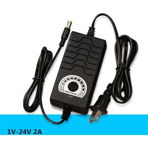 Hot sale 50 PCS/LOT Universal power adapter Adjustable DC 1V-24V 2A Multiple protection features Regulated supply adatpor