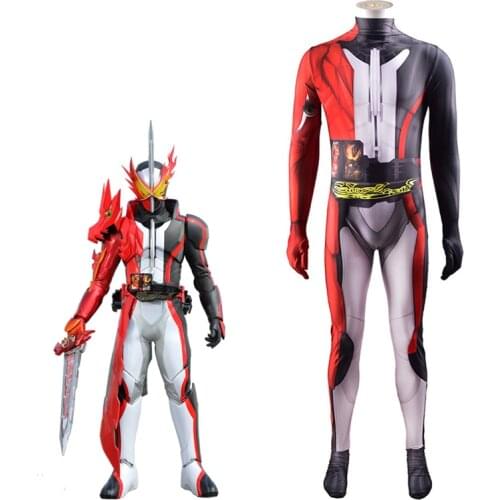 Hot Japan Kamen Rider Saber Brave Dragon Cosplay Costume Zentai Bodysuit Halloween Carnival Spandex Jumpsuit For Adults Kids