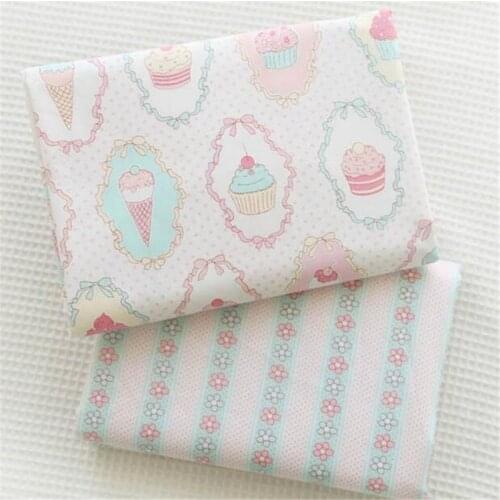 Syunss Ice Cream Printed Cotton Fabric For DIY Tissue Patchwork Telas Sewing Baby Toy The Cloth Bedding Quilting Textile Tecido
