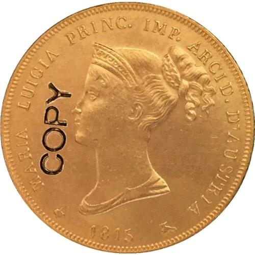 24 - K gold plated 1815 Italian states 40 Lire - Maria Luigia coins copy