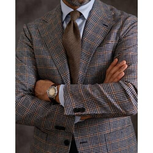 1 Piece Houndstooth Blazer&Men Suits Casual Two Buttons Party Suit Custom Made Suit