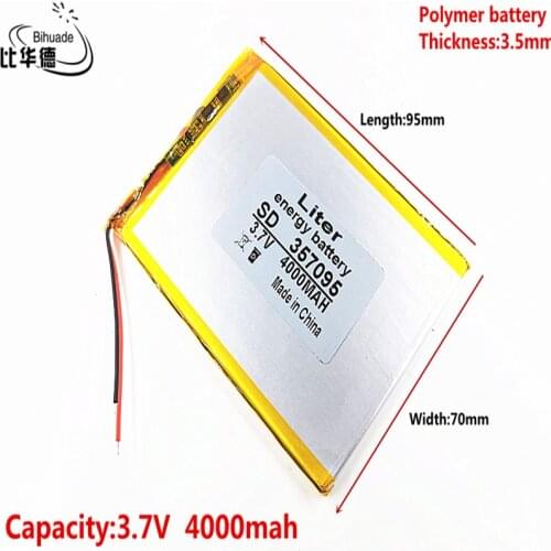 Liter energy battery Good Qulity 3.7V 4000mah 357095 polymer lithium ion battery Li-ion battery for tablet pc 7 inch MP3 MP4