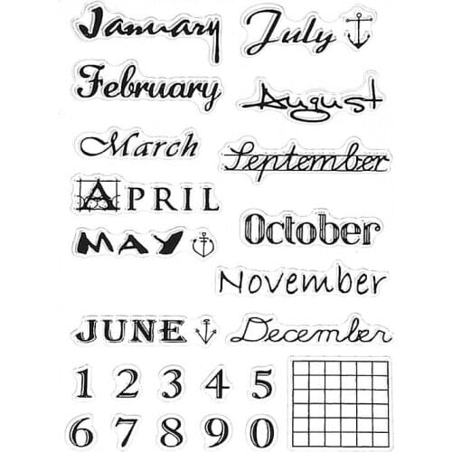 Month Of Transparent Clear Silicone Stamp For DIY Scrapbooking Photo Album Decor