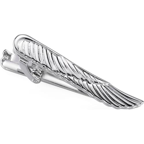 DY new high quality stainless steel silvery wing tie clip high-end business suit fashion mens dress necktie clip