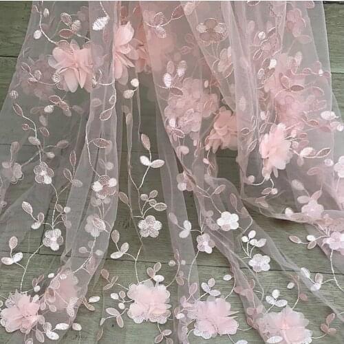 New three-dimensional snowflake net yarn embroidery fabric high-end multicolor antique childrens dress Accessories