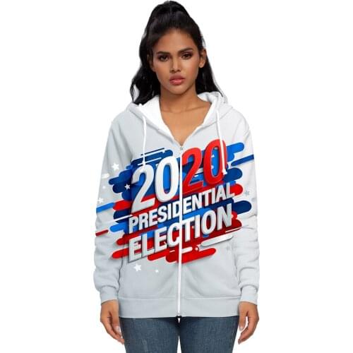 New 3D Jackets Coats 2020 PRESEDENTIAL ELECTION Harajuku Men/Women Zipper Sweatshirt Letter Printing personality Zip hoodie 4XL