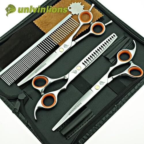 Univinlions 7" pet shears dog grooming curved scissors dog clippers professional animal clippers pet grooming scissors curved