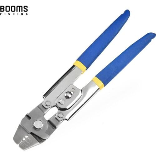 Booms Fishing Crimping Pliers Suitable For 0.1-2.2mm Sleeve With Side Cutters for Leader Line Cutting Stainless Steel Tools