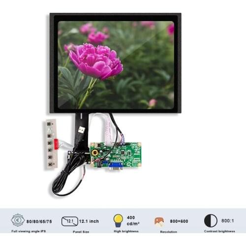 Original BOE BA121S01-100 400 Nits Brightness 4:3 TFT Display Touch LCD Screen With AD board 12.1 Inch SRGB