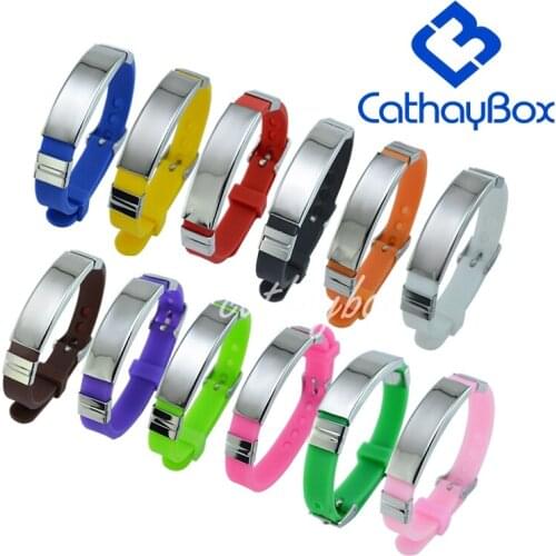 Personalized Silicone Bracelet Custom Name Text Engrave Rubber Wristband Men & Women Jewelry