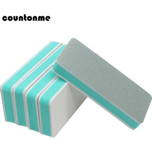 20pcs/lot Nail Art Buffer Block Pedicure Nail Files For Manicure Nail Buffing Sanding Polisher Green Rectangular lixa de unha