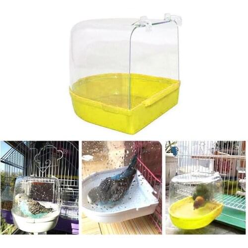 Parrot Bird Bathtub Parrot Bathing Supplies Bird Bathtub Cage Accessories Parrot Bath Transparent Plastic Hanging Tub Shower