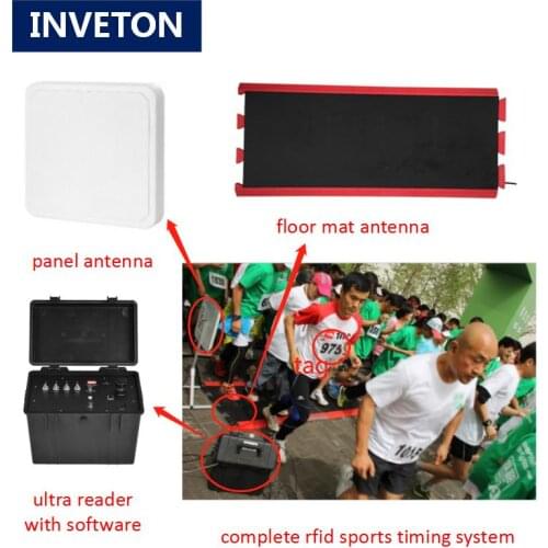 Rfid timing race system long range rfid reader with software/floor mat antenna/rfid uhf tags ankle for marathon running chip