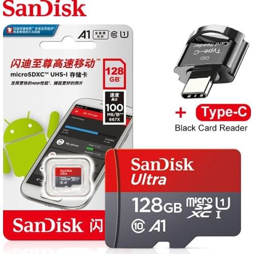 SanDisk Memory card 16gb 32gb 64gb 128gb 256gb Ultra A1 SDHC/SDXC 120mb/s UHS-I Class10 flash TF/SD U1 micro SD Card + Adapter