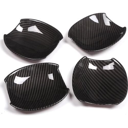 Carbon fiber Style Car Door Handle Bowl Cover Trim For Jaguar XE XF 2016-2018 Car Accessories 4pcs/set