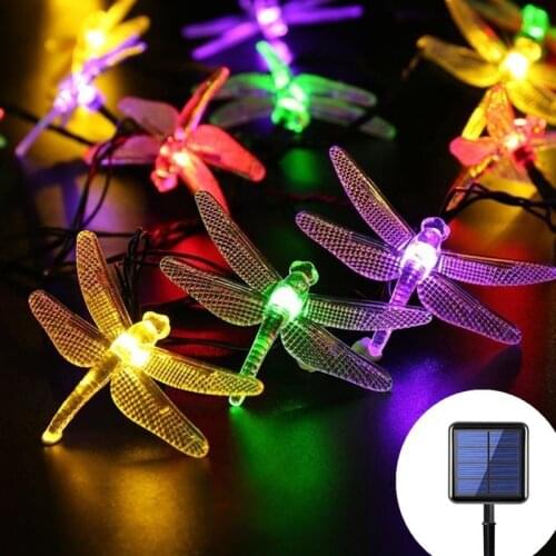 Led Butterfly Dragonfly Solar Led Light Outdoor Cherry Blossoms Fairy Lights Garden Decoration Outdoor Christmas Solar Garland