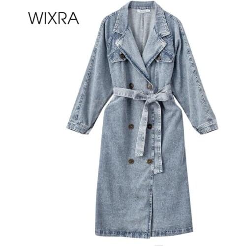 Wixra Women's Denim Trench Coats
