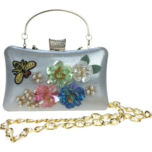 Women Evening Bag PU Wedding Event/Party Formal MinaudiereRhinestone Appliques Sparkling Glitter Pearl Detailing Bead