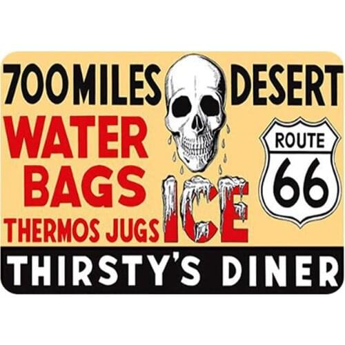 Tin Sign Route 66 for Decor 12" X 8" Inches, Suitable for Bar/Cafe/Home Kitchen/Restaurant/Dorm/Garage/Man Cave/Lounge Decor