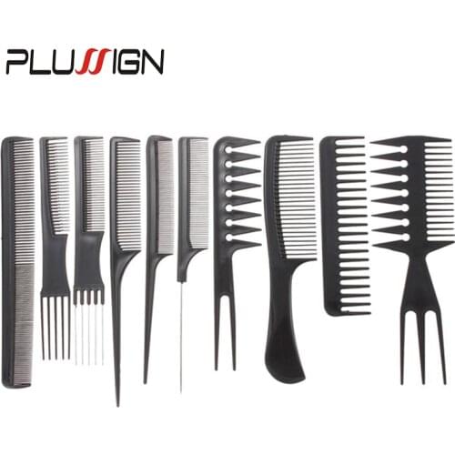 10Pcs Hair Comb Set Professional Hairbrush Hair Cutting Comb For Hairdresser 2019 New Hot Wig Brush Hair Cutting Razor Comb