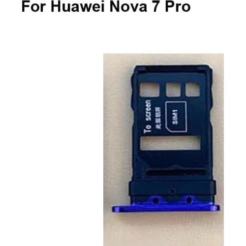 2PCS For Huawei Nova 7 Pro New Sim Card Holder Tray Card Slot For Huawei Nova 7Pro Sim Card Holder Replacement Nova7 Pro